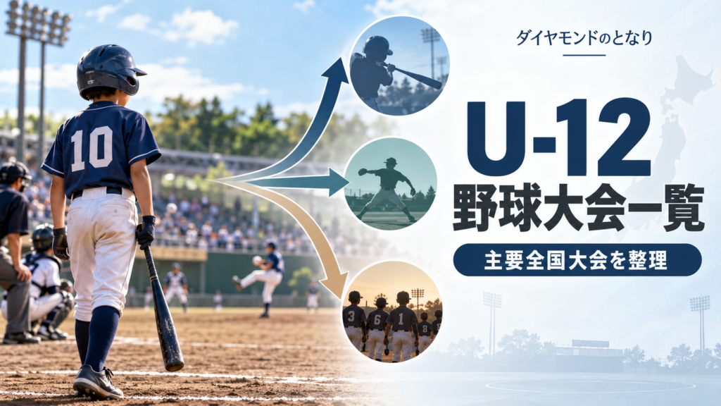 学童軟式野球の大会一覧をイメージした少年野球U-12大会のアイキャッチ画像