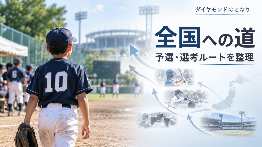 NPBジュニアに選ばれるには？16チームの選考方式を2026年で整理をイメージした少年野球U-12大会のアイキャッチ画像