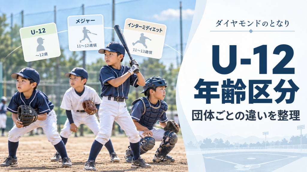 リトルリーグのメジャー・インターミディエットは何歳？U-12との境界を整理をイメージした少年野球U-12大会のアイキャッチ画像
