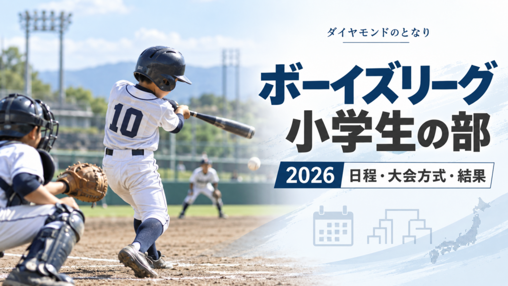 ボーイズリーグ小学生の部をイメージした少年野球U-12大会のアイキャッチ画像