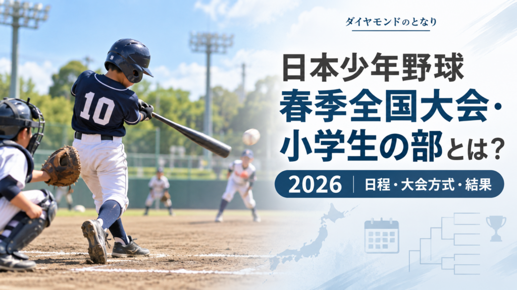 日本少年野球春季全国大会・小学生の部をイメージした少年野球U-12大会のアイキャッチ画像