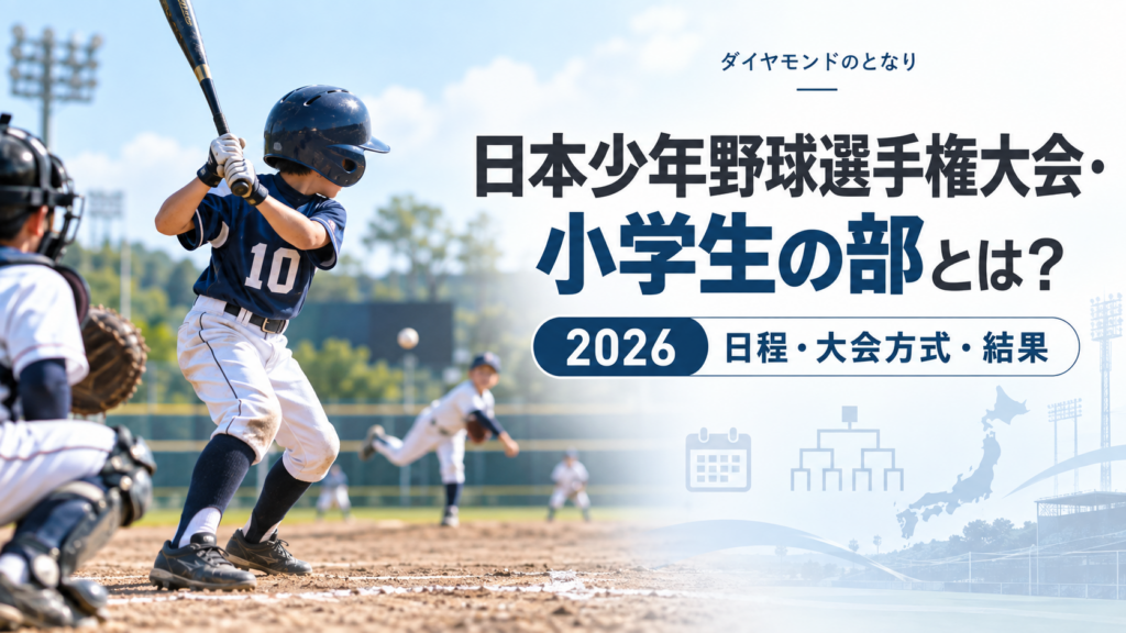 日本少年野球選手権大会・小学生の部をイメージした少年野球U-12大会のアイキャッチ画像