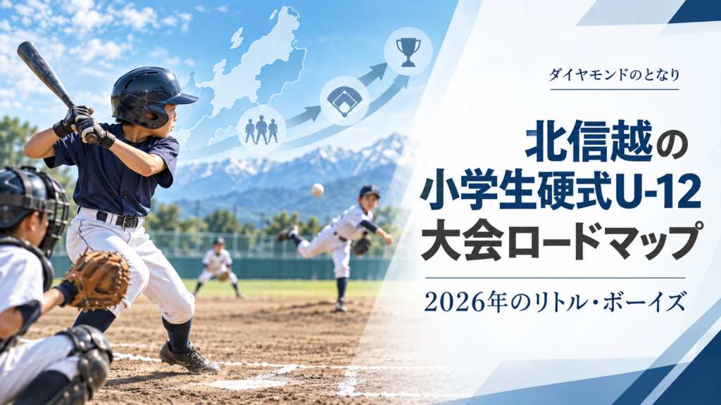 北信越の小学生硬式U-12大会ロードマップをイメージした小学生野球大会のアイキャッチ画像