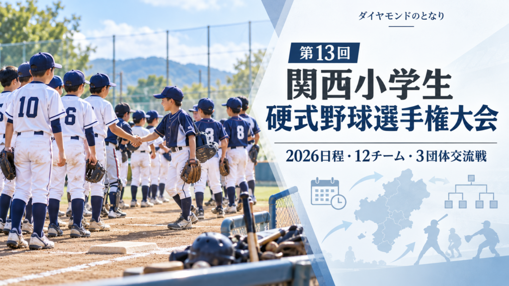 第13回関西小学生硬式野球選手権大会をイメージした小学生野球大会のアイキャッチ画像