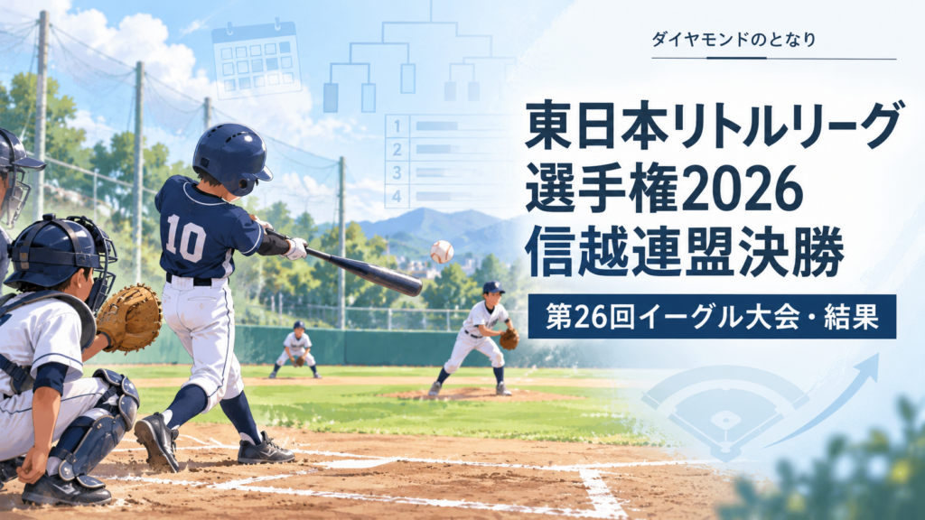 東日本リトルリーグ選手権2026信越連盟決勝をイメージした小学生野球大会のアイキャッチ画像