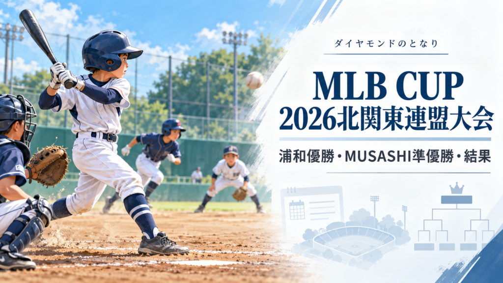 MLB CUP 2026北関東連盟大会をイメージした小学生野球大会のアイキャッチ画像
