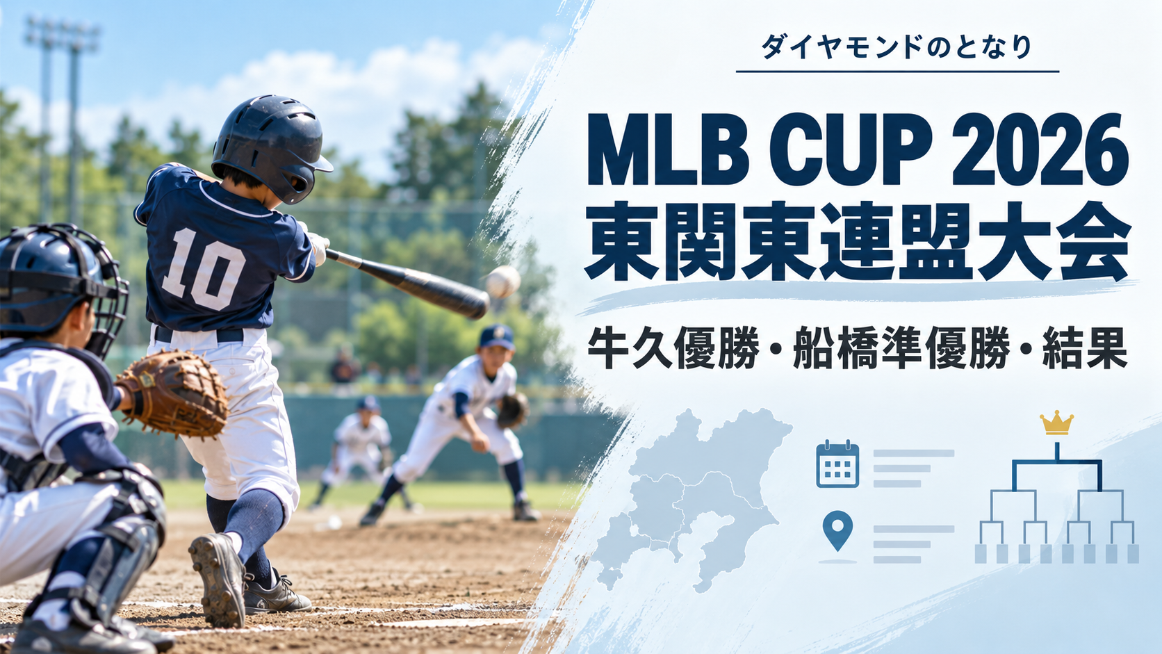 MLB CUP 2026東関東連盟大会をイメージした小学生野球大会のアイキャッチ画像