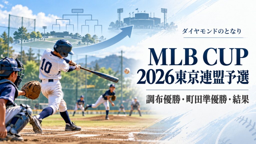 MLB CUP 2026東京連盟予選をイメージした小学生野球大会のアイキャッチ画像