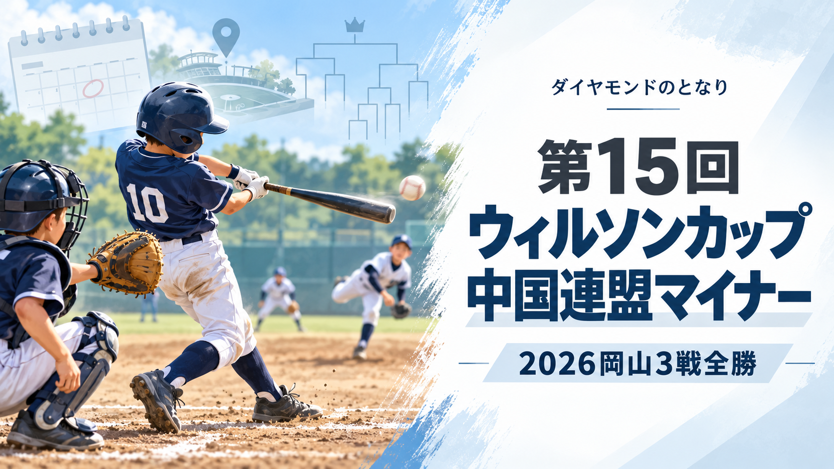 第15回ウィルソンカップ中国連盟マイナーをイメージした小学生野球大会のアイキャッチ画像