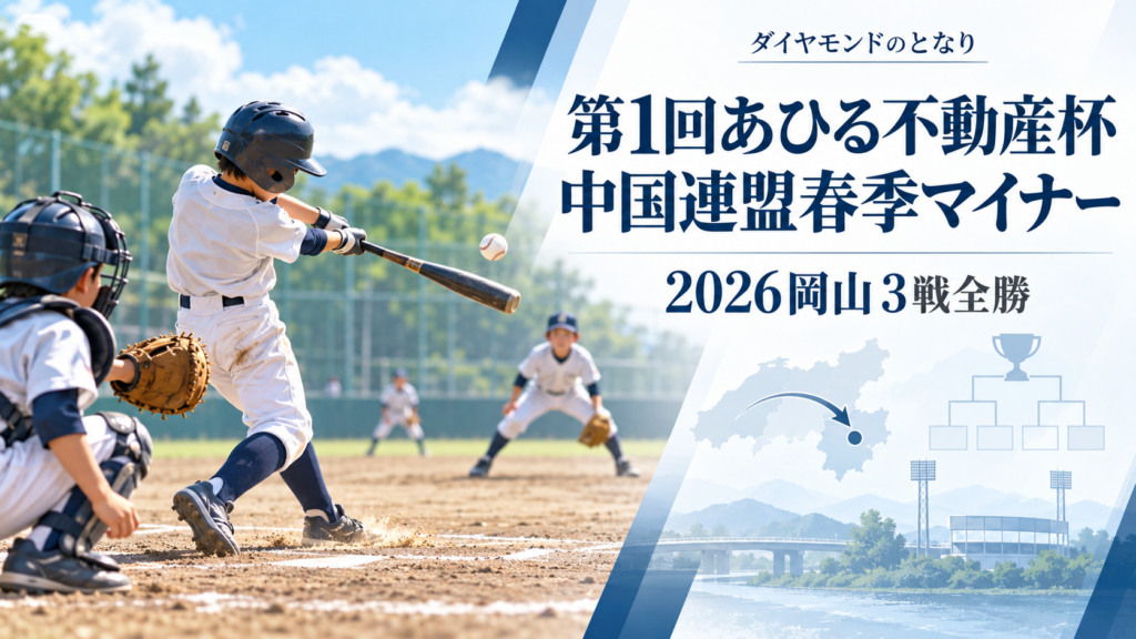 第1回あひる不動産杯中国連盟春季マイナーをイメージした小学生野球大会のアイキャッチ画像
