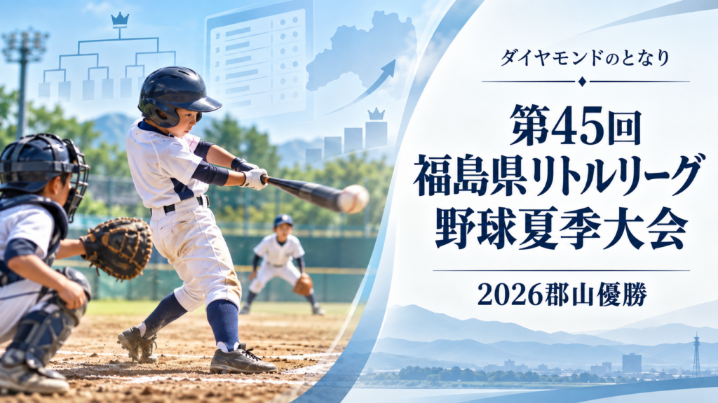 第45回福島県リトルリーグ野球夏季大会をイメージした小学生野球大会のアイキャッチ画像