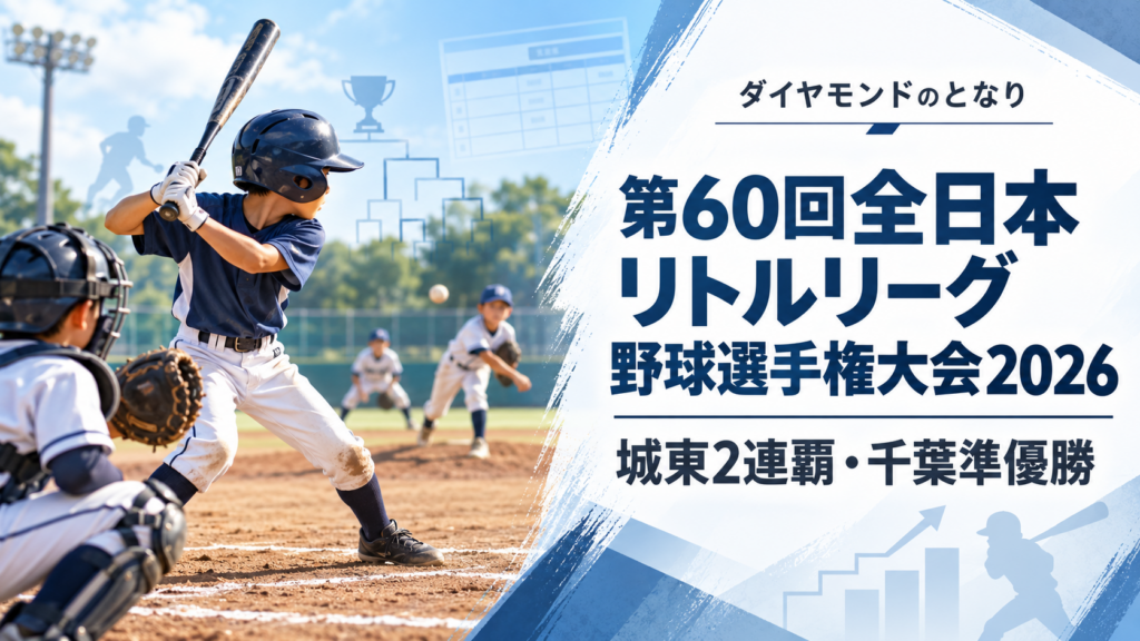 第60回全日本リトルリーグ野球選手権大会2026をイメージした小学生野球大会のアイキャッチ画像